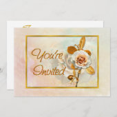 Mooie uitnodiging met Roos (Voorkant / Achterkant)