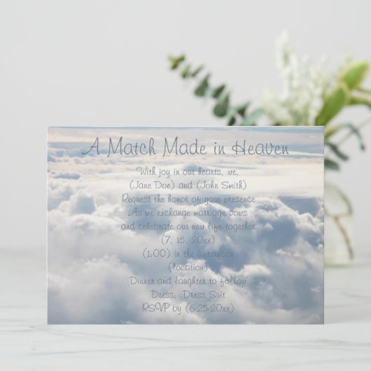 Mooie uitnodiging tot weddenschap tussen Clouds en (Staand voorkant)