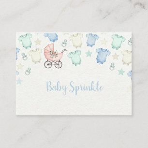 Mooie uitnodiging voor een babyshower, babykleertj informatiekaartje