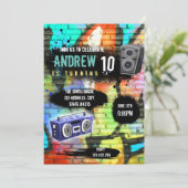 Mooie uitnodiging voor een hiphop feest (Staand voorkant)