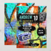 Mooie uitnodiging voor een hiphop feest (Voorkant / Achterkant)