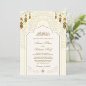 Mooie uitnodiging voor een moslim huwelijk (Staand voorkant)