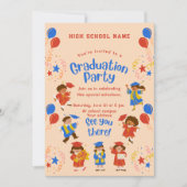 Mooie uitnodiging voor eindexamenfeestje kleutersc (Voorkant)