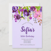 mooie uitnodiging voor florale verjaardag (Voorkant)