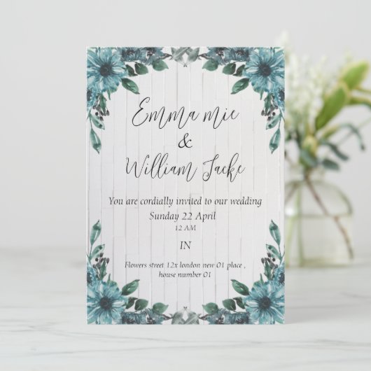 Mooie uitnodiging voor Kaart bruiloft (Staand voorkant)