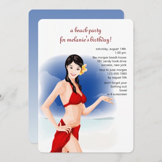 Mooie uitnodiging voor meisjes (Voorkant / Achterkant)