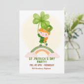 Mooie uitnodiging voor St. Patrick's Day-feestje (Staand voorkant)