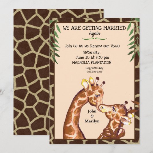 Mooie uitnodigingen voor het hernieuwen van huweli (Voorkant / Achterkant)