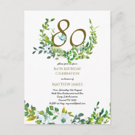 Mooie uitnodigingskaarten voor 80ste verjaardag me briefkaart