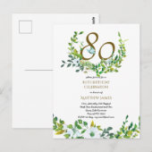 Mooie uitnodigingskaarten voor 80ste verjaardag me briefkaart (Voorkant / Achterkant)