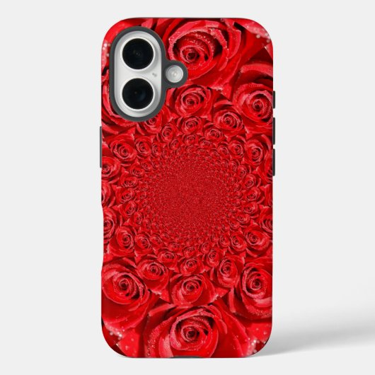 Mooie uitstekende rode roos caleidoscoop Case-Mate iPhone case (Achterkant)