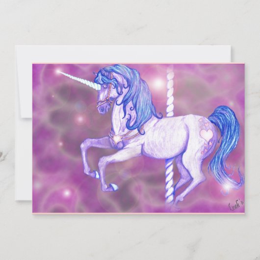 Mooie uitvindingen van Carousel Unicorn Kaart (Voorkant)