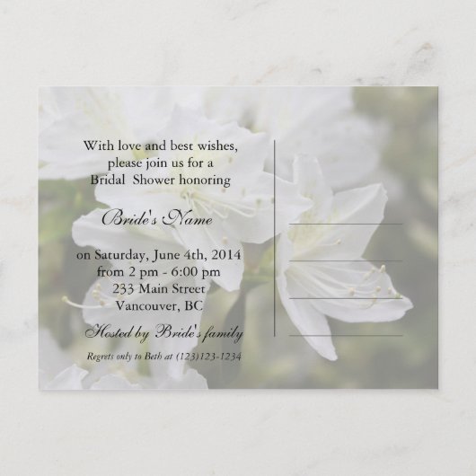 Mooie uitvindingen van de florale douche uitnodiging briefkaart (Achterkant)