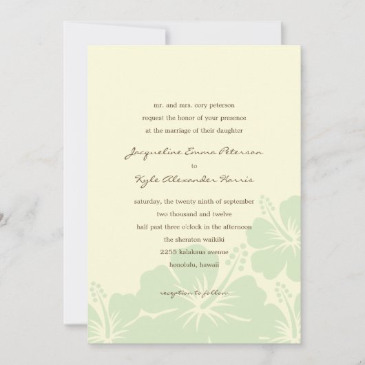 Mooie uitvindingen van Hibiscus Wedding (groen) Kaart (Voorkant)