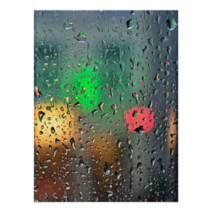 Mooie uitzicht door de regen perfect poster