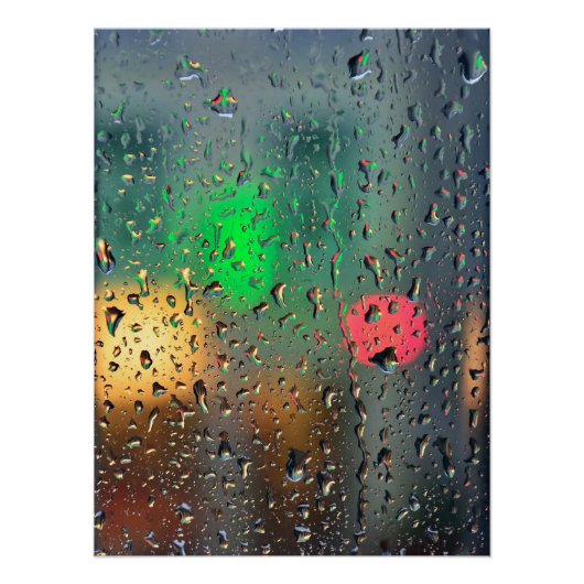 Mooie uitzicht door de regen perfect poster (Voorkant)