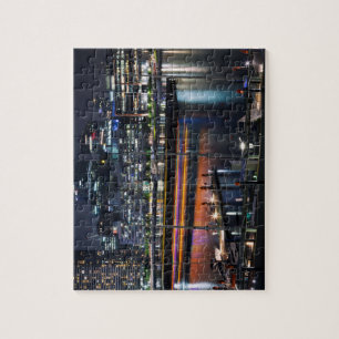 Mooie Uitzichten in de haven bij nacht Legpuzzel