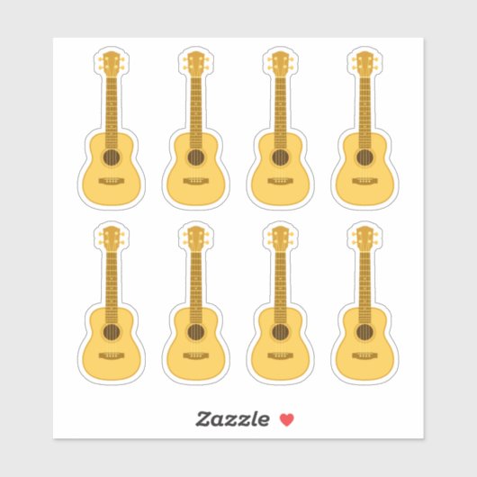 Mooie Ukulele Stickers (Vel)