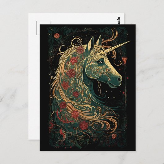 Mooie Unicorn Briefkaart (Voorkant / Achterkant)