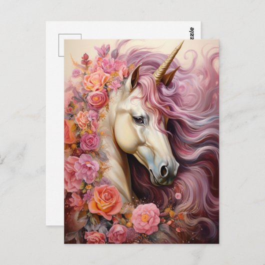 Mooie Unicorn Briefkaart (Voorkant / Achterkant)