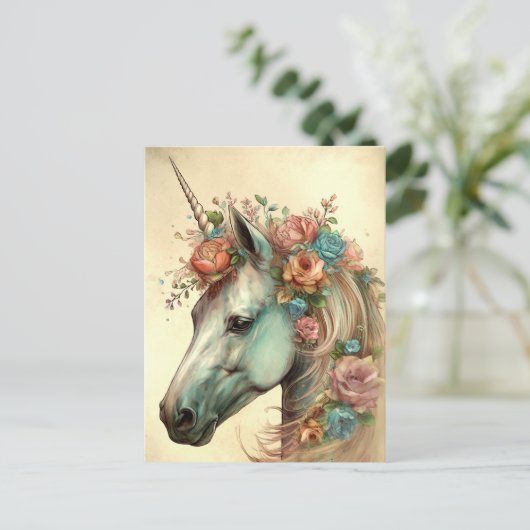 Mooie Unicorn Briefkaart (Staand voorkant)