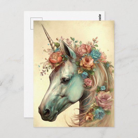 Mooie Unicorn Briefkaart (Voorkant / Achterkant)