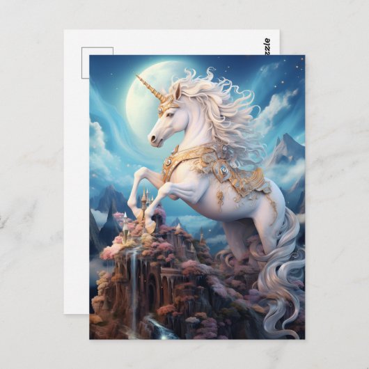 Mooie Unicorn Briefkaart (Voorkant / Achterkant)