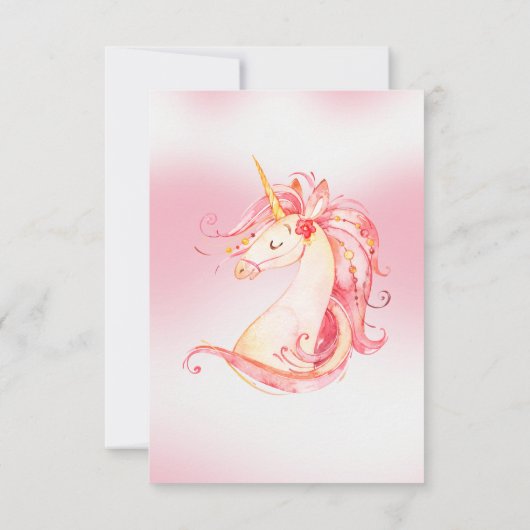 Mooie Unicorn Dank u voor uw briefkaarten (Achterkant)