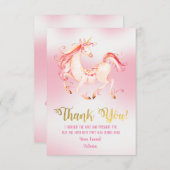 Mooie Unicorn Dank u voor uw briefkaarten (Voorkant / Achterkant)