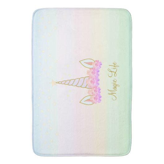 Mooie Unicorn Flowers & Stars Badmat (Voorkant Verticaal)