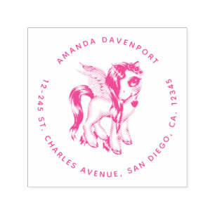 Mooie Unicorn met Fancy manie en staart Zelfinktende Stempel