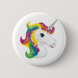 Mooie Unicorn met Rainbow Colors bijna Lisa Ronde Button 5,7 Cm