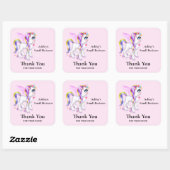 Mooie Unicorn met Rainbow Mane Business Vierkante Sticker (Vel)