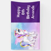 Mooie Unicorn met regenboogkleuren op zaterdag Spandoek (Verticaal)