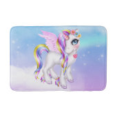 Mooie Unicorn met regenboogmane en staart Badmat (Voorkant)