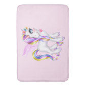 Mooie Unicorn met regenboogmane en staart Badmat (Voorkant Verticaal)