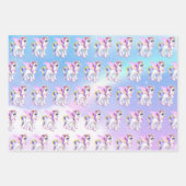 Mooie Unicorn met regenboogmane en staart Inpakpapier Vel (Voorkant 2)