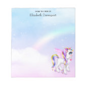 Mooie Unicorn met regenboogmane en staart Notitieblok (Voorkant)