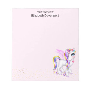 Mooie Unicorn met regenboogmane en staart Notitieblok