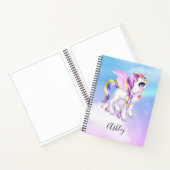 Mooie Unicorn met regenboogmane en staart Notitieboek (Binnen)
