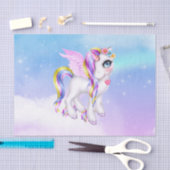 Mooie Unicorn met regenboogmane en staart Tissuepapier (Craft)