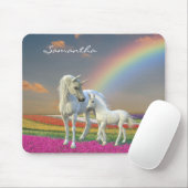 Mooie Unicorn-moeder en foelenbloem Muismat (Met muis)