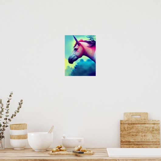 Mooie Unicorn Poster (Keuken)