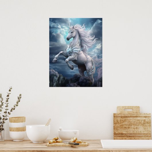 Mooie Unicorn Poster (Keuken)