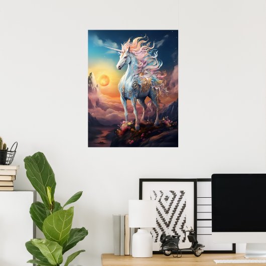 Mooie Unicorn Poster (Thuiskantoor)