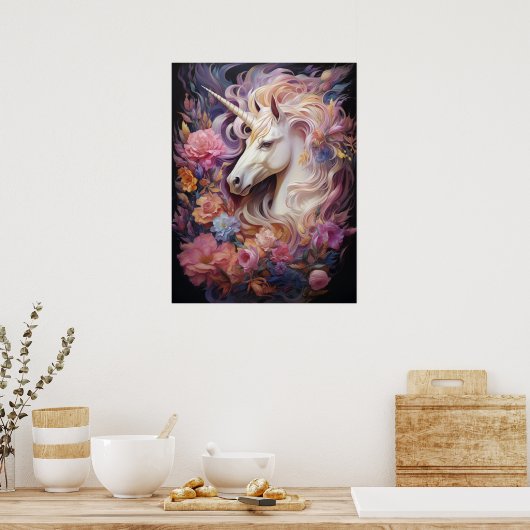 Mooie Unicorn Poster (Keuken)