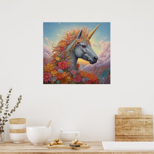 Mooie Unicorn Poster (Keuken)