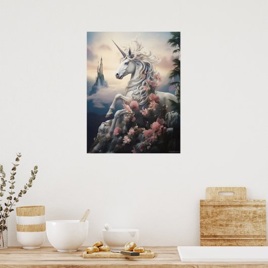 Mooie Unicorn Poster (Keuken)