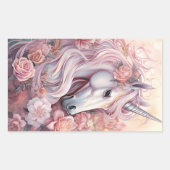 Mooie Unicorn Rechthoekige Sticker (Voorkant)