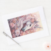 Mooie Unicorn Rechthoekige Sticker (Envelop)